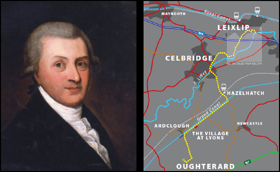 Arthur Guinness Portrait and Map